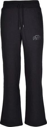 GCDS Relaxed-Fit Black Sweatpants with Drawstring and Subtle Branding
