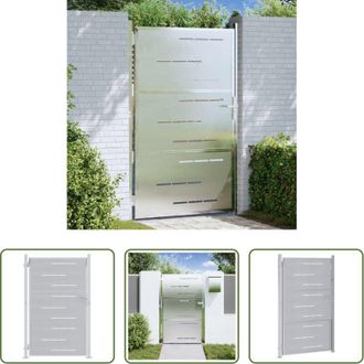 vidaXL Cancello in acciaio inox - Cancello da giardino Argento 85 x 144 cm Acciaio inossidabile