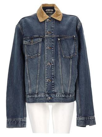 J.W.Anderson Blue Corduroy Collar Denim Jacket