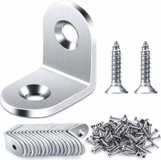 OEM 20 Escuadras De &Aacute;ngulo Recto De 20x20 Mm, Acero Inoxidable, Escuadras De Esquina De 90 Grados, Escuadras En Forma De L, Se Suministran Con Tornillos