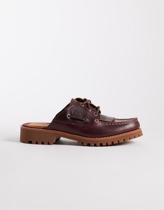 Timberland Heritage Noreen - Sabot in pelle pieno fiore bordeaux-Rosso