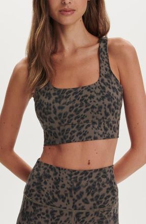 Varley FreeSoft Cori Sports Bra in Brown Contrast Cheetah at Nordstrom, Size X-Large