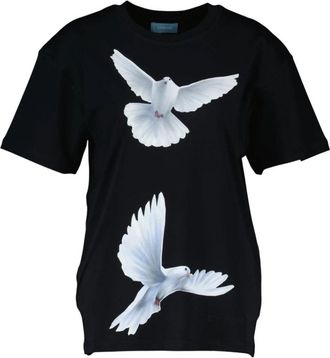 3.Paradis Freedom Doves T-Shirt - Dames - T-shirts - Zwart - L - Katoen - Tops