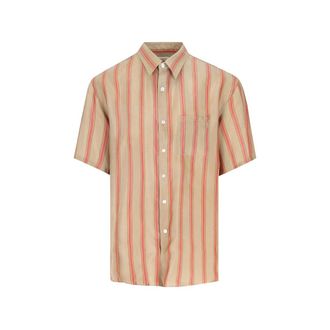 Saint Laurent Striped Short-sleeve Cotton Shirt