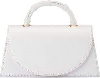 Olga Berg Phoebe Faux Leather Top Handle Bag in White at Nordstrom