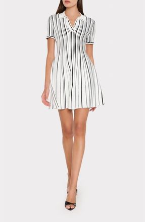 Milly Kenna Knit Minidress in Black/White at Nordstrom, Size X-Large