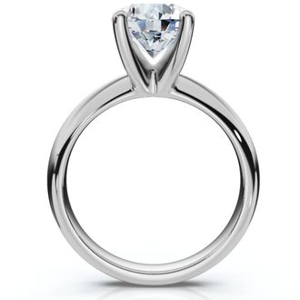 Pompeii3 Certified 2ct Lab Grown Diamond Thin Solitaire Engagement Ring 14k White Gold