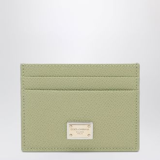 Dolce & Gabbana Sage green Dauphine leather card holder