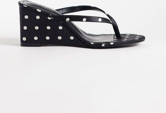 Simmi London Simmi London - Sandali infradito neri a pois con zeppa-Nero