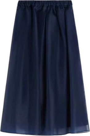 Max Mara Wkdvisino Flared Skirt - Dames - Midirokken - Blauw - XS - Katoen - Rokken