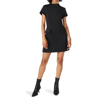 Steve Madden Hayes Short Sleeve Fit & Flare Dress in Black at Nordstrom Rack, Size 12
