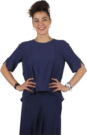 Alessia Santi Dames, Blouses & Shirts, Blauw, Maat: XS Viscose