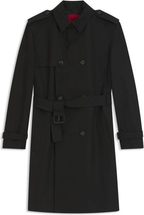 HUGO BOSS Water-repellent trench coat in a cotton-blend twill