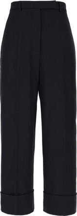 Thom Browne Stijlvolle broeken voor mannen - Dames - Straight fit broeken - Blauw - S - Wol - Broeken