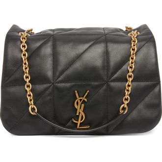 Saint Laurent Medium Jamie 4.3 Carr&eacute; Rive Gauche Quilted Shoulder Bag in Noir at Nordstrom