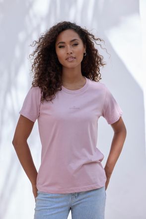 Copenhagen T-Shirt COPENHAGEN STUDIOS mit dezentem Logoprint vorn, Damen, Gr. XL (42), lila (soft violet), Single Jersey, Obermaterial: 100% Baumwolle, unifarben