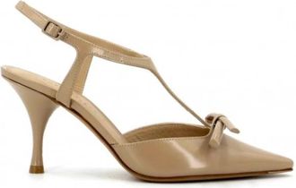 Roberto Festa Milano Leren slingback hakken in Phard - Dames - Pumps - Beige - 38 EU - Leer - Schoenen