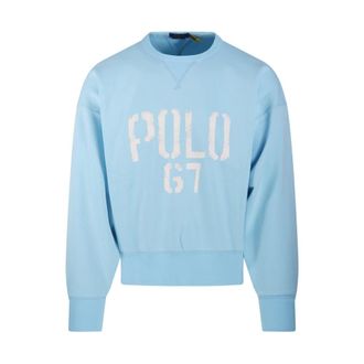Ralph Lauren Sweatshirts, male, Blue, Size: XL Round Neck Sweatshirt