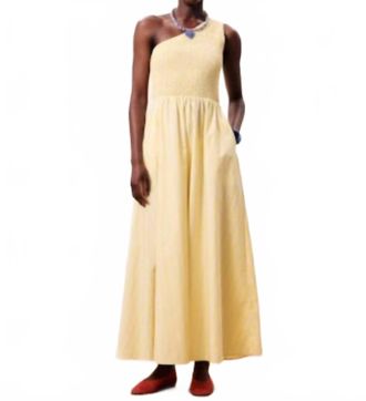 FRNCH Selkie One Shoulder Dress In Yellow