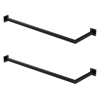 ML Design Ml-design - Set 2x Percheros De Pared Para Esquina 90 X 30 Cm De Acero Inoxidable Negro Forma De L Para Vestidor Armario Ba&ntilde;o O Cocina Barra De Almace
