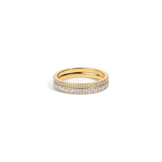 Electric Picks Sloane Water Resistant Set of 2 CZ Rings in Gold at Nordstrom, Size 7