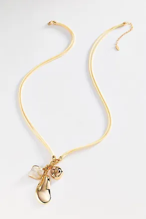 Anthropologie Corded Stone Charm Pendant Necklace