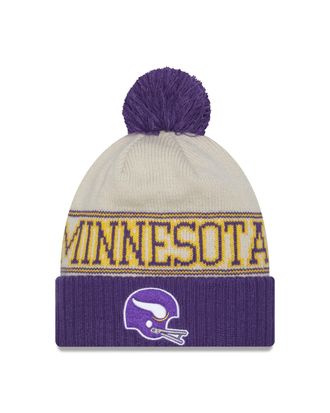 New Era Minnesota Vikings NFL 2023 Sideline Historic Knit Beanie OTC Gray Purple