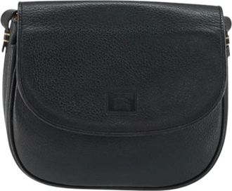 Burberry Pre-owned Cross Body Bags, female, Black, Size: ONE SIZE Pre-owned Leather Cross Body Bag