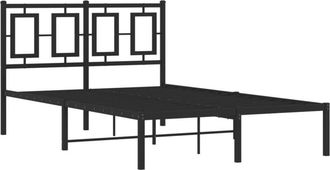 vidaXL Estructura Cama Sin Colch&oacute;n Con Cabecero Metal Negro 120x190 Cm Vidaxl