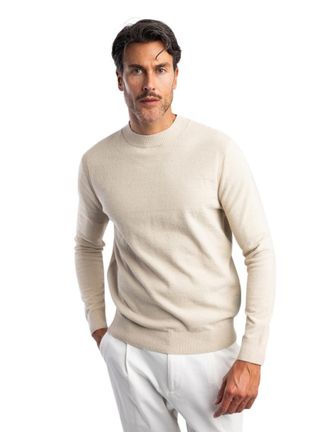 Blue industry Trui Blue industry beige ronde hals