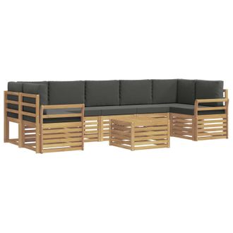 vidaXL Conjunto De Sof&aacute;s De Exterior 8 Uds. Blanco Y Antracita Vidaxl