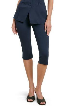 Favorite Daughter The Carrie Pedal Pusher Slit Hem Capri Pants in Navy at Nordstrom, Size X-Small