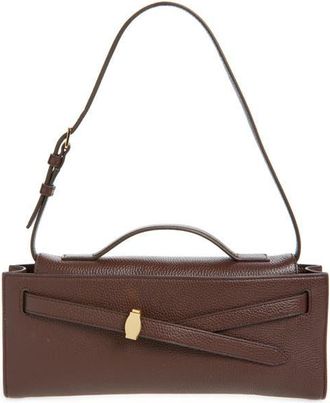 Veronica Beard Dash Leather Clutch in Dark Raisin at Nordstrom