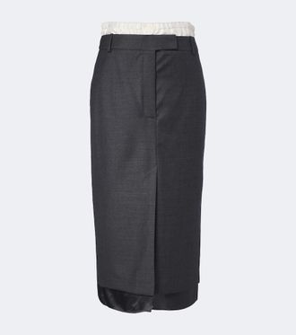 R&oacute;he Paneled virgin wool pencil skirt