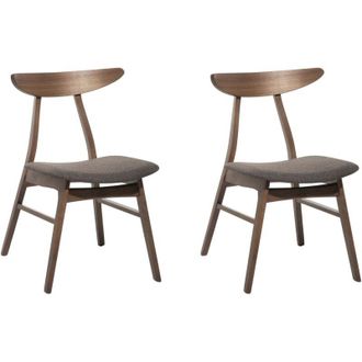 Beliani Set di 2 sedie da pranzo in tessuto grigio scuro Lynn