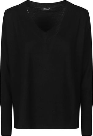 Aragona Cropped Black Virgin Wool Sweater
