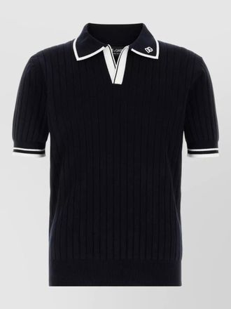 Dolce & Gabbana knit polo shirt contrast trim collar