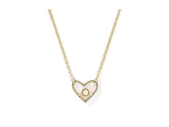 Kendra Scott Heart Letter M Short Pendant Womens Necklace Womens Necklace O, Brass/Pearl