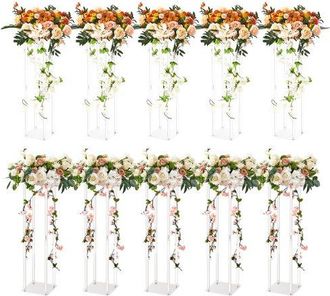 OEM 10er-set Blumenhocker Eckig 20x20x60cm Blumenst&auml;nder Acryl Beistelltisch Modern Blumens&auml;ule Acryl-laminat Pflanzenhocker Pflanzenst&auml;nder Metallst&auml;nder