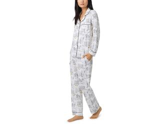 Bedhead Pajamas Organic Cotton Jersey Long Sleeve Classic PJ Set Womens Pajama Sets City That Never Sleeps : LG (US 12-14)