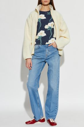 Kenzo T-shirt With Floral Motif, Womens, Navy Blue