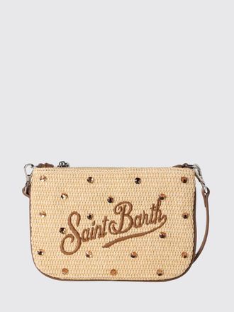 MC2 Saint Barth Borsa Parisienne in rafia con logo ricamato
