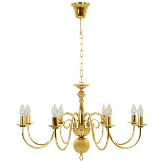 Berkfield Home Elegant Chandelier Golden 8 x E14 Bulbs in Gold
