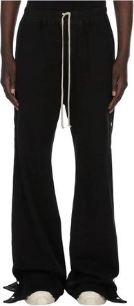 Rick Owens Wide Pusher Pants - Heren - Wijde Broeken - Zwart - L - Leer - Broeken