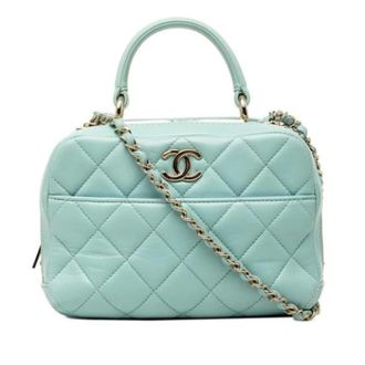 Chanel Pre-owned Matelasse Schoudertas - Dames - Pre-owned - Blauw - Maat: ONE Size Leer