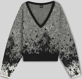 HUGO BOSS Regular Fit Strickpullover aus Viskose-Mix Modell FORANDINA in Black, Größe XL