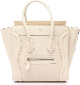 Celine White Leather Tote Bag (Pre-Owned)