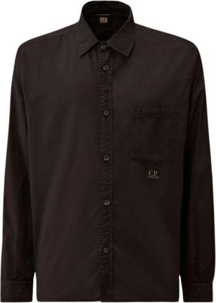 C.P. Company Licht Mussola Lange Mouw Knopenhemd - Heren - Casual Overhemden - Blauw - L - Katoen - Overhemden