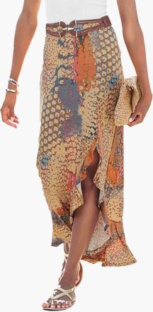 Lascana Womens Ruffled Maxi Skirt in Orange Multi at Nordstrom, Size 14