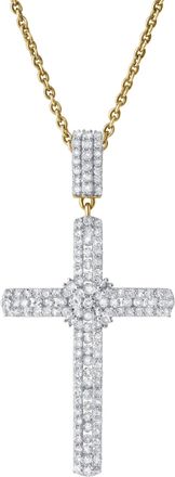 LuvMyJewelry Faithlight 1.15 Ct 14K Gold Diamond Cross Pendant